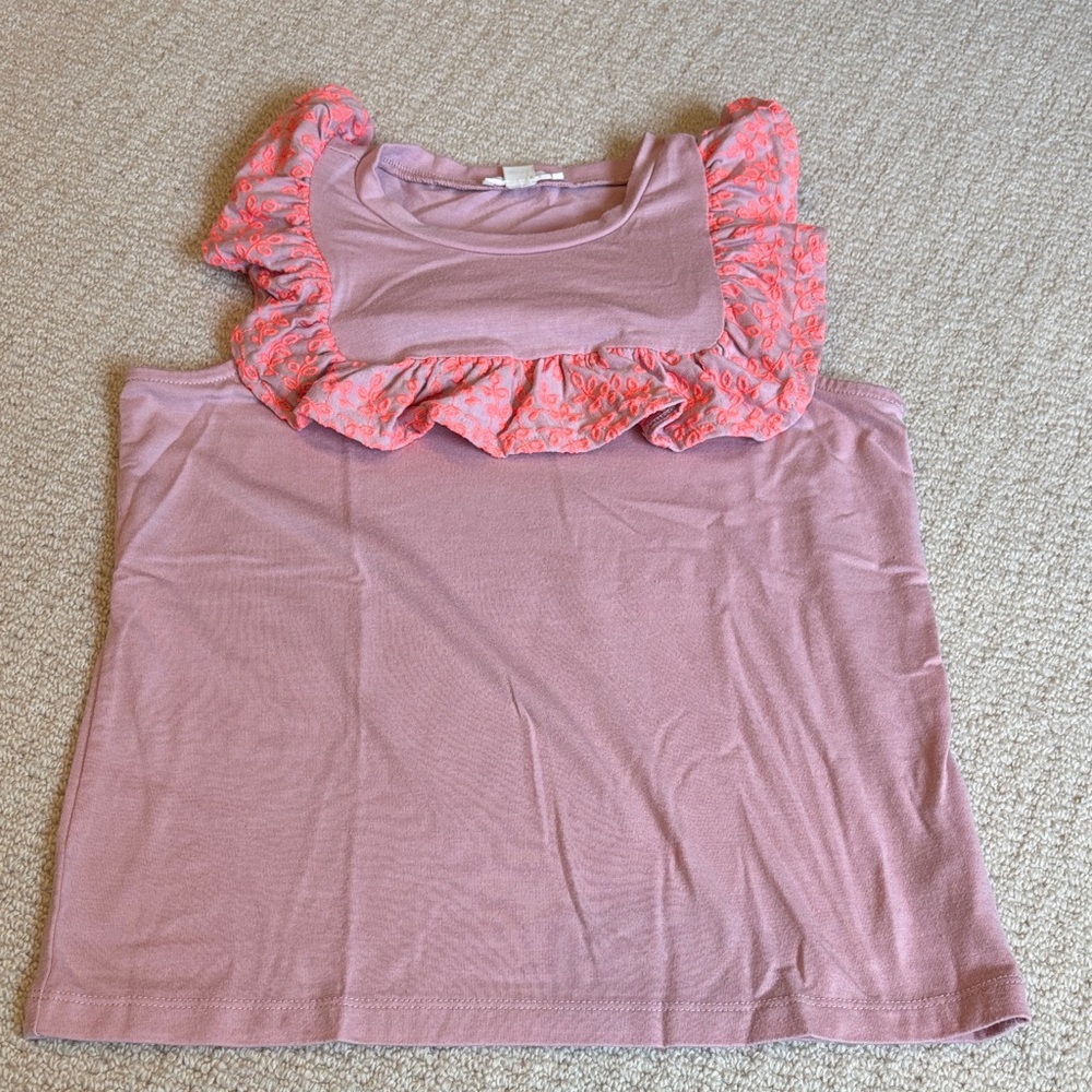 Crewcuts Pink Ruffle Tank Top